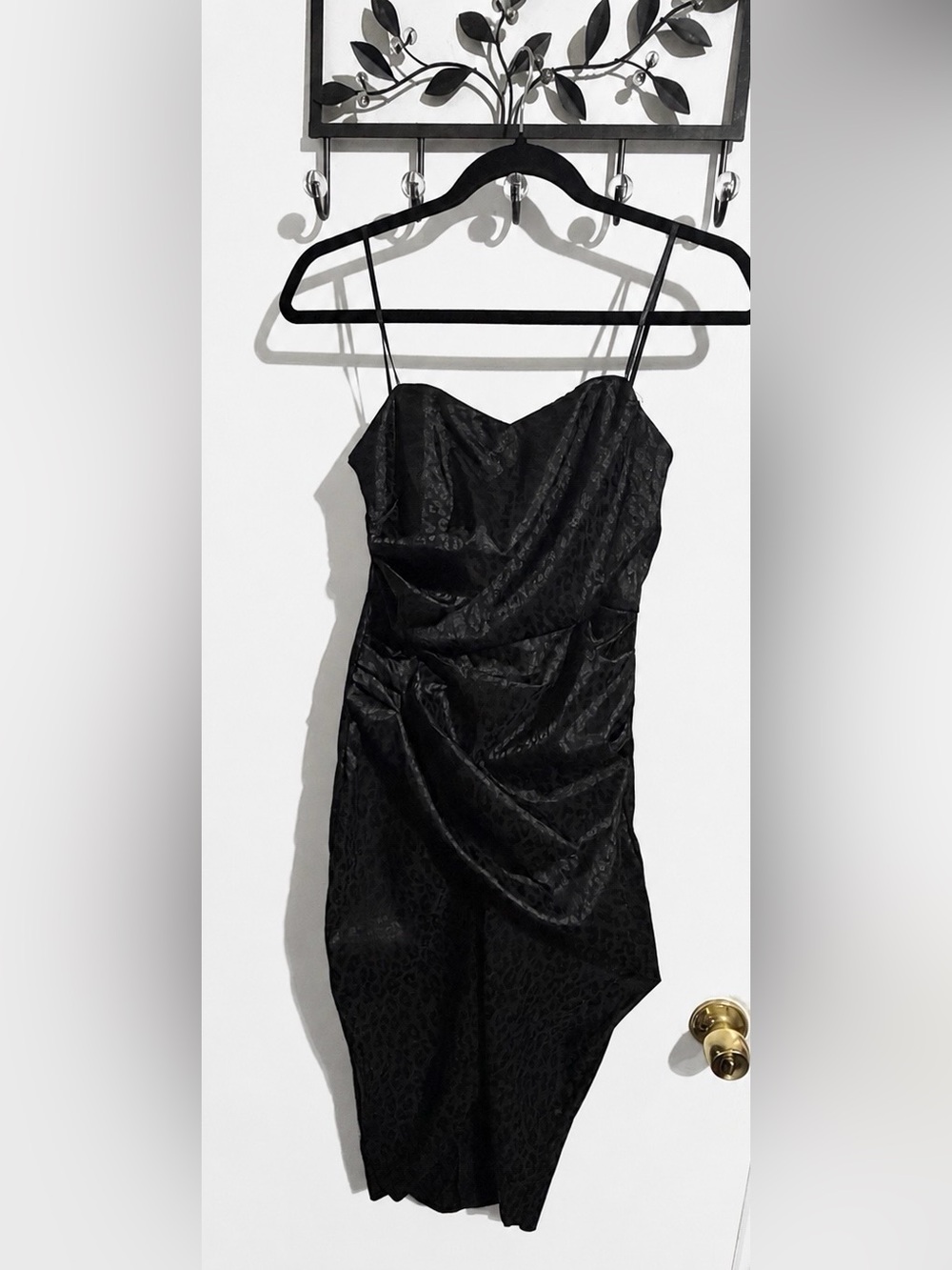 DO+BE Black Leopard Jacquard Cocktail Dress – Size Small Boutique Piece